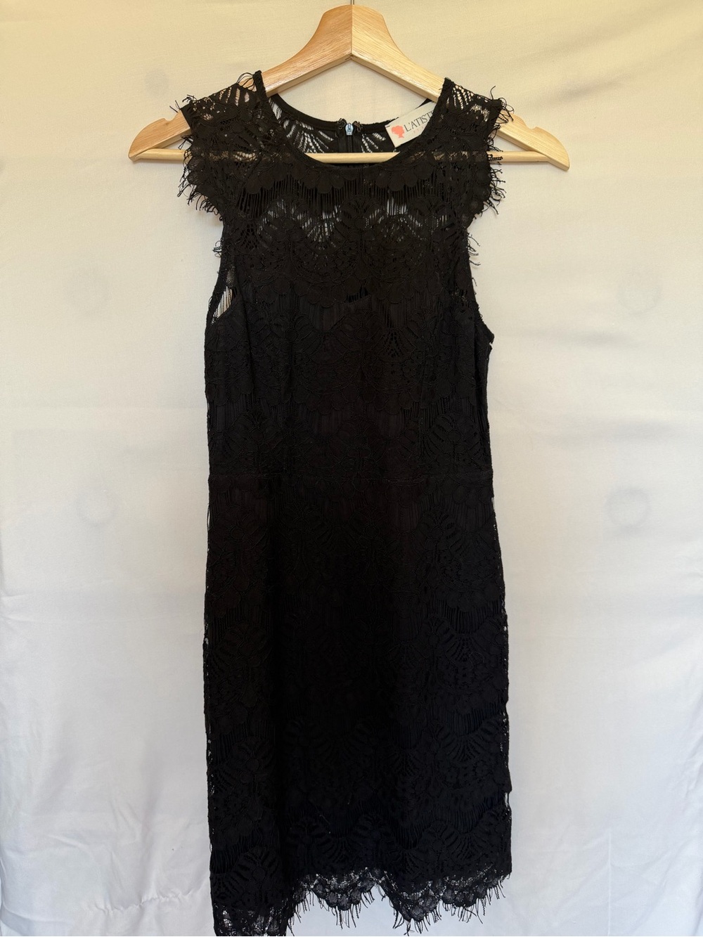 L'ATISTE Black Lace Sheath Dress